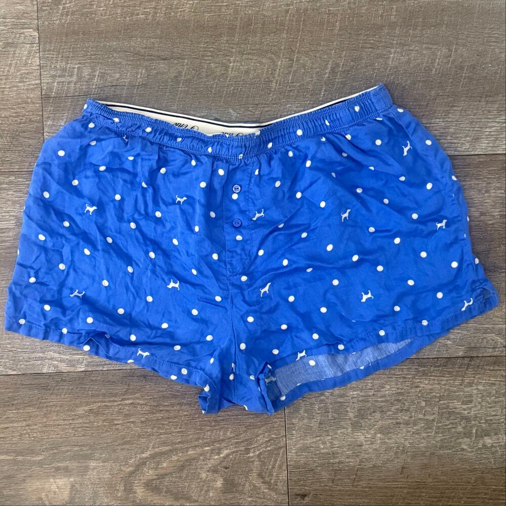 Blue Victoria's Secret PINK Polka Dot Dog Pajama Shorts Medium
